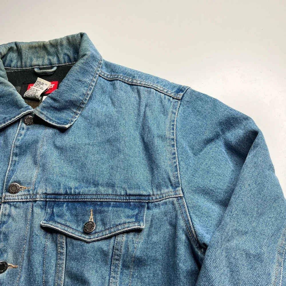 Vintage Wrangler Hero Denim Jacket XL Mens Trucker Blanket Lined Blue USA Style